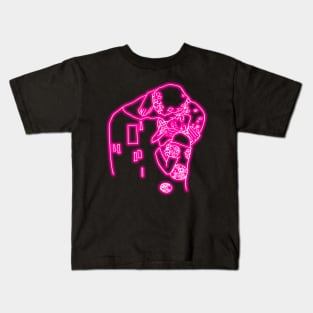 KLIMT - The Kiss (pink neon) Kids T-Shirt